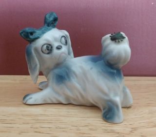 Vintage German Solid Porcelain Pekingese Dog Figurine