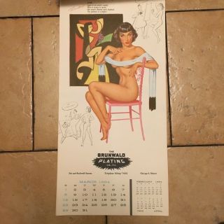 Vintage Bill Randall ' s 1964 Date Book Pin - Up Calendar Full Complete 12 Months 3