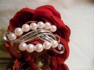 Vintage Mikimoto Sterling Silver Brooch With 12 Pearls