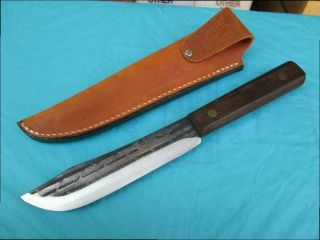 Finest Vintage Queen Cutlery Co.  Carbon Steel Butcher - Style Hunting Knife