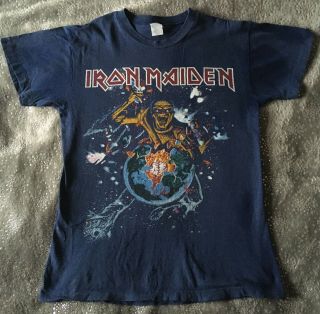 Iron Maiden - Vintage World Piece Tour 1983 T - Shirt (s) Blue
