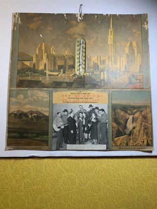 Vintage 1939 San Francisco Worlds Fair Advertising Thermometer