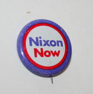 2 Vintage Richard M Nixon Presidential Election Button Pin Nixon Now