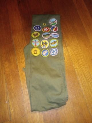 Vintage Boy Scouts Uniform Sashes With Merit Badges 13