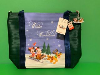 Disney Mickey & Minnie Harveys Seatbelt Winter Wonderland Poster Tote Bag
