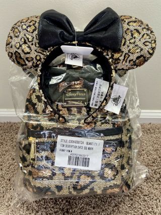 Loungefly Disney Animal Kingdom Leopard Print Mini Backpack Matching Ears
