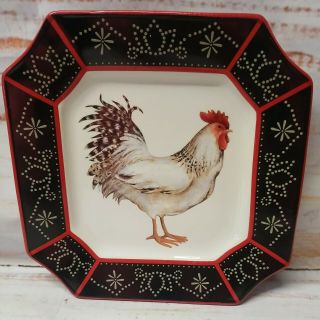 Vintage Rooster Plate Stoneware Susan Winget Cracker Barrel 10.  5 "