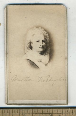 Cdv President George Washington Wife Martha W Facsimile Signature