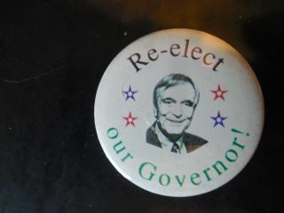 Florida Governor Pin Back Campaign Button Lawton Chiles Local Re - Elect Badge