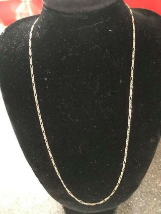 Vintage 9ct Gold Figaro Chain 18 Inch Diamond Cut Curb Style,  Lovely Ladies Gift