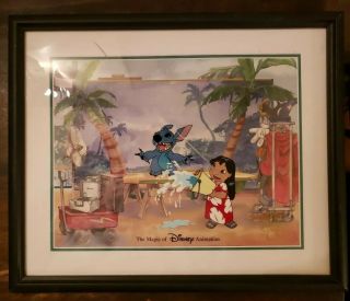 Disney Animation Hand - Painted Lilo And Stitch " Surf 