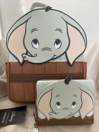 Loungefly Disney Dumbo Bath Figural Mini Backpack And Wallet Set Boxlunch Nwt