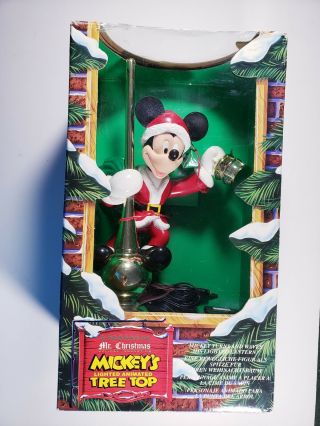 1995 Disney Mr.  Christmas - Mickey Mouse Lighted Animated Tree Topper - Vintage