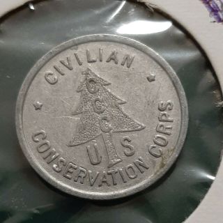 Vintage Token,  Ccc 2757 Civilian Conservation Corps 5 Cents,  Blue Bell S D 1