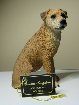 Canine Kingdom Border Terrier Df94 Figurine Sculpture With Tag