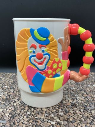 Vintage Ringling Bros Barnum Bailey Circus Clown 3d Plastic Mug Cup 1990 Clown
