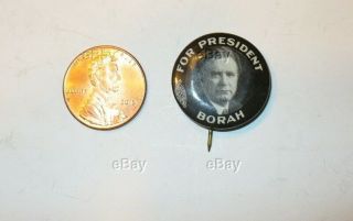 Vintage Political Pinback Button William Borah For President 1936 Hopeful Idaho