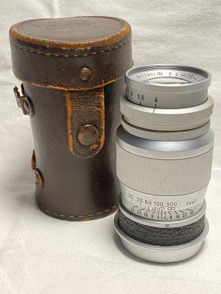 Ex Late Leica Leitz 9cm F4 Elmar Screwmount Ltm M39 Vintage 90 Elmarit Summicron
