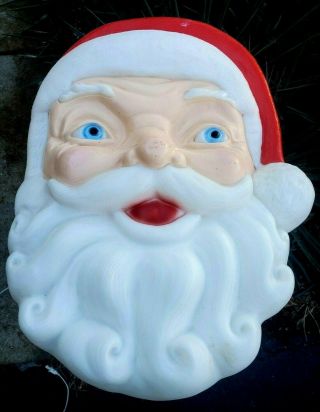 Vintage Empire Santa Face Blow Mold Christmas Plastic Lighted Hanging 24”