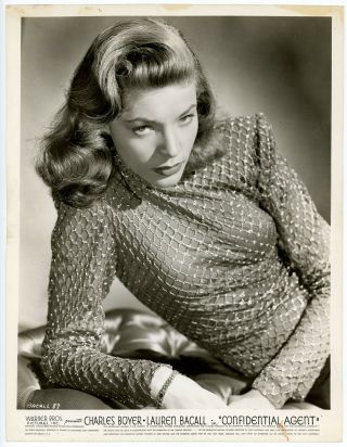 Smoldering Femme Fatale Lauren Bacall Vintage 1945 Confidential Agent Photograph