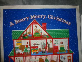 VTG Beary Merry Christmas Advent Calendar VIP Cranston Fabric Panel w/Bear READ 2