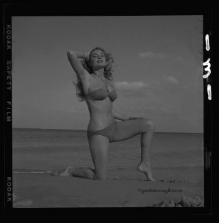Bunny Yeager 1960s Pin - up Camera Negative Photograph Bathing Beauty Nadine Ducas 2