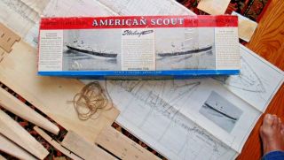 Vintage Sterling Models American Scout C - 2 Wooden Cargo Ship Model