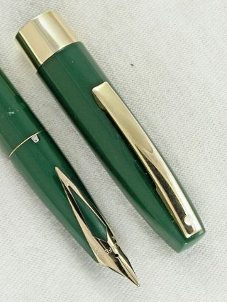 Vintage Green 1960s Sheaffer Imperial Touchdown Filler Fountain Pen Restored
