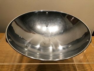 Vintage Art Deco Large Chrome/Brass Footed Centerpiece/Display Bowl 2