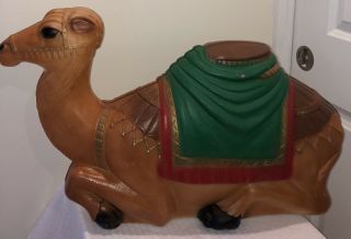 Vtg General Foam Plastics Lighted Nativity Camel Blow Mold 27” X 16 " Made In Usa