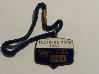 Vintage Horse Racing Badge - Teeside Park - 1967 Annual Member