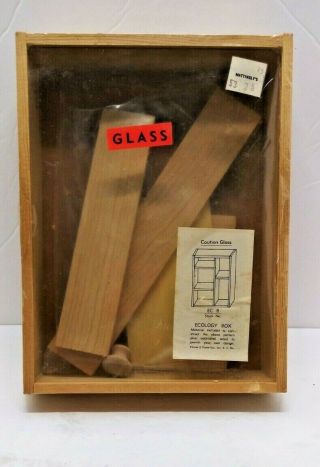Vintage Nos Wood Glass Shadow Box Ecology Collector Kit Display Insect,  Mineral