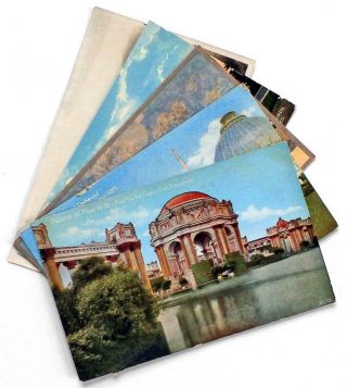 1915 Ppie San Francisco Postcards (5) : Panama Pacific Int’l Expo—fine Arts Calif