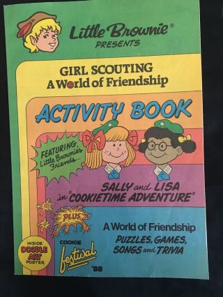 Vintage Girl Scout Little Brownie Baker Activity Book Comic 1987 - 1988