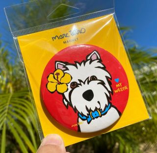 Westie Magnet West Highland Terrier Dog Hawaii Christmas Gift 3” Marc Tetro