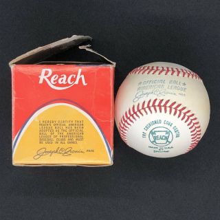Vintage 1970 - 72 Reach Cronin Official American League Baseball Al Ball W/ Box