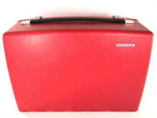 Vintage Bernina Record 830 Sewing Machine Hard Red Carrying Case Storage