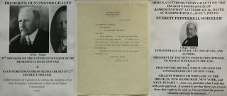 US SPEAKER HOUSE REPRESENTATIVES POLYGAMY CONGRESSMAN MA LETTER SIGNED 1919 VF 3