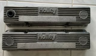Holley Cast Aluminum Finned Valve Covers Vintage 140r - 50b Chevy Sbc 350 400 V8