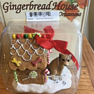 Border Terrier Christmas Ornament Gingerbread Doghouse Ornament Brown Gift