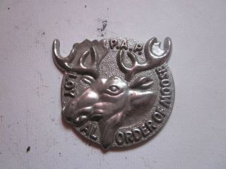 Vintage Loyal Order Of Moose P.  A.  P.  Silver Medallion Paperweight