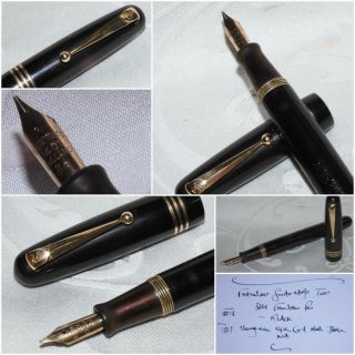 Vintage Swan Mabie Todd Fountain Pen 3361 - Bhr - 14k Gold Med Italic Restored