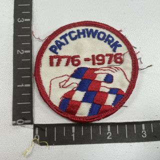 Vtg Usa Bicentennial Theme Patchwork Quilt 1776 - 1976 Girl Scouts Patch S09x