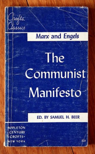 The Communist Manifesto Karl Marx & Friedrich Engels 1955 Samuel H.  Beer Vintage