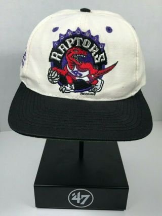 Vintage 1994 Inaugural Season Toronto Raptors Logo Athletic Snapback Hat Cap Nba