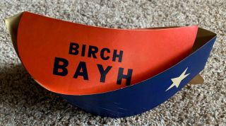 1960s Indiana U.  S.  Senator Birch Bayh Heavy Paper R/w/b Campaign Hat
