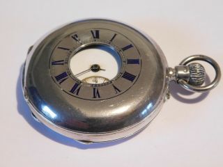 Antique Solid Silver Half Hunter Pocket Watch J.  Templeton Of Manhole No40674