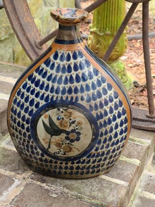 Vtg Ken Edwards El Palomar Tonala Mexico Pottery Folk Art Bird Large Vase 13 "