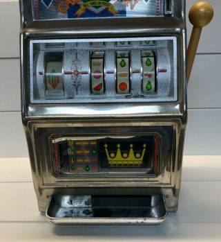 Vintage Waco Casino Crown Slot Machine Toy 25 Cent Coin Works16 Inch.