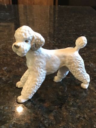 Adorable Vintage Ceramic White Poodle Dog Figurine Japan